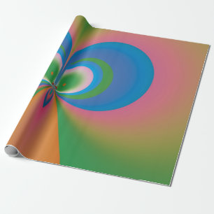Abstracte Kunst Blauwe Vlinder Cadeaupapier