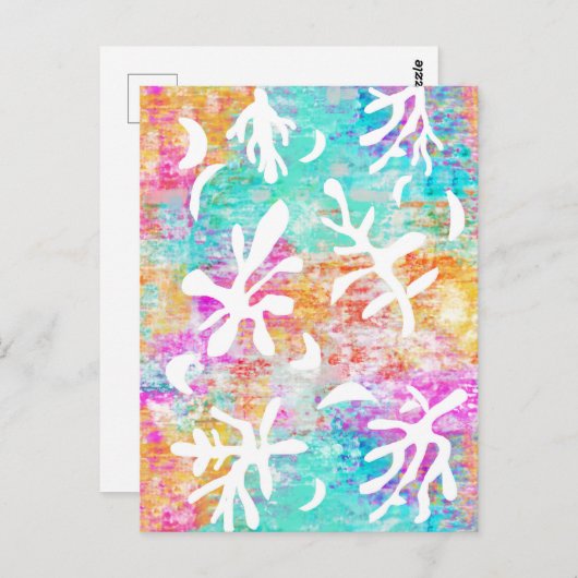 Abstracte kunst Boho Matisse Botanische vormen Briefkaart (Voorkant / Achterkant)