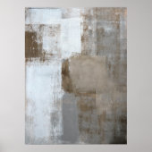 abstracte kunst "Calm and Neutral" Grijs en beige Poster (Voorkant)