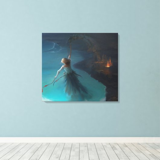 Abstracte kunst canvas afdruk (Insitu (Houten vloer))