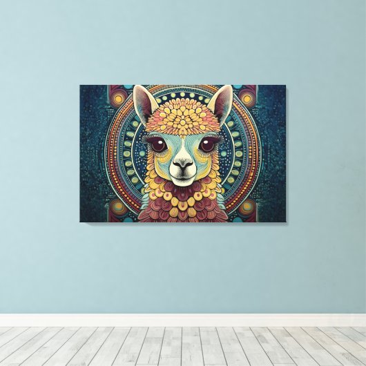 Abstracte kunst canvas print (Insitu (Houten vloer))