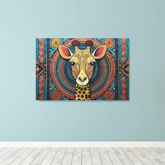 Abstracte kunst canvas print (Insitu (Houten vloer))