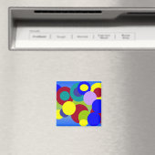 Abstracte kunst - cirkels tussen wolken magneet (Insitu (Vaatwasser))