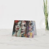  Abstracte Kunst Collage Blank Note Kaart (Achterkant)