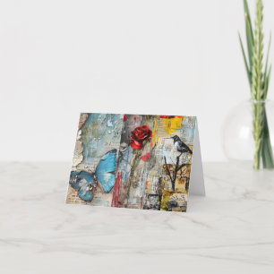  Abstracte Kunst Collage Blank Note Kaart
