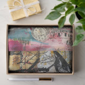 Abstracte Kunst Collage Decoupage Tissuepapier (Geschenk)