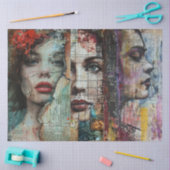 Abstracte Kunst Collage Decoupage Tissuepapier (Craft)