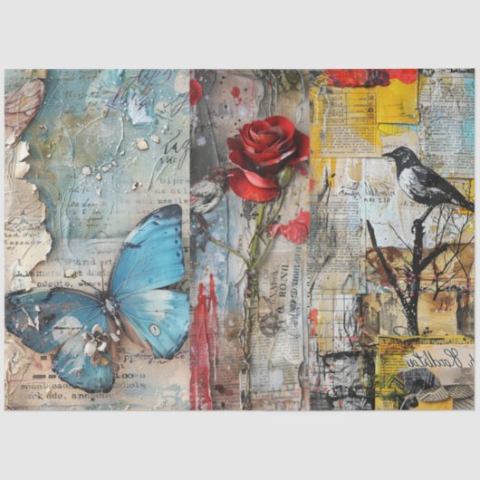  Abstracte Kunst Collage Decoupage Tissuepapier (Voorkant)