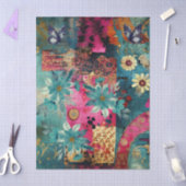 Abstracte kunst college bloemen en vlinders tissuepapier (Craft)