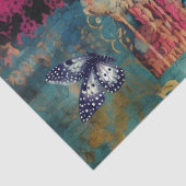 Abstracte kunst college bloemen en vlinders tissuepapier (Detail)