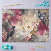 Abstracte kunst College Distressed Bloemen Decoupa Tissuepapier (Craft)