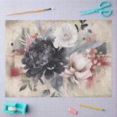 Abstracte kunst College Distressed Bloemen Decoupa Tissuepapier (Craft)