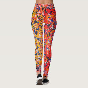 Abstracte kunst die één van een soort Leggings sch