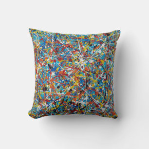 Abstracte kunst die één van een soort proefkussen kussen