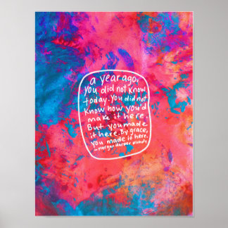 Abstracte kunst die poster motivatie aanmoedigt