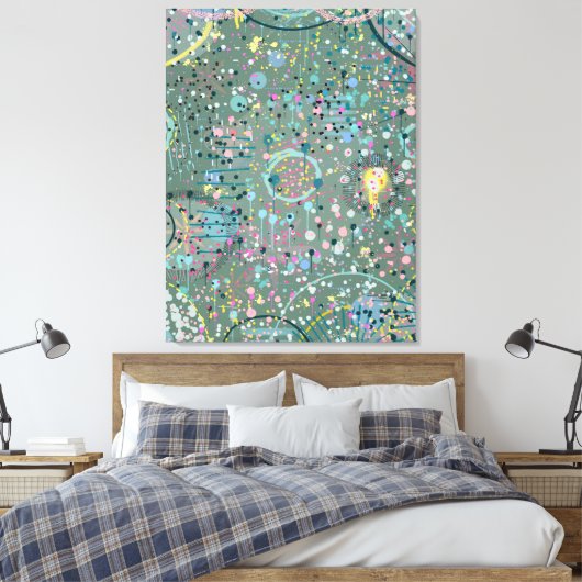 Abstracte Kunst: Door de Weide  Canvas Afdruk (Insitu (Slaapkamer))