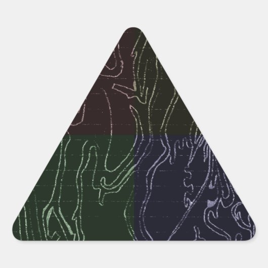 Abstracte kunst driehoek sticker (Voorkant)