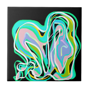 Abstracte Kunst Druk Kleurrijk Tegeltje