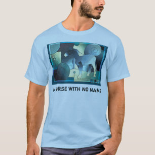 Abstracte KUNST - een PAARD - blauw zand T-shirt