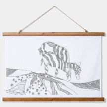 Abstracte kunst eenvoudige schets wandtapijt