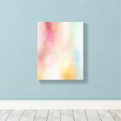 Abstracte kunst Elegant Roze Rood Geel Blauw Canvas Afdruk (Insitu (Houten vloer))