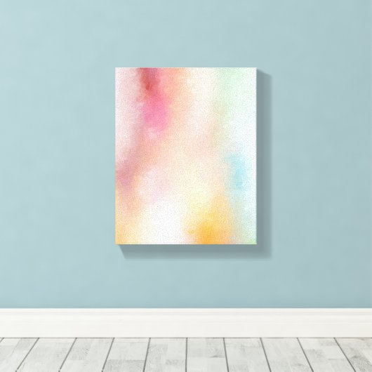 Abstracte kunst Elegant Roze Rood Geel Blauw Canvas Afdruk (Insitu (Houten vloer))