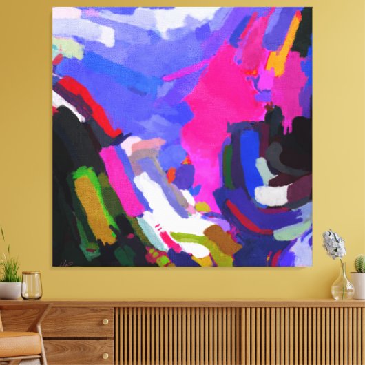 Abstracte kunst en modern schilderen canvas afdruk (Insitu (Woonkamer))