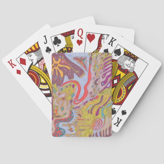 abstracte kunst "Flutterflyland" Pokerkaarten (Achterkant)