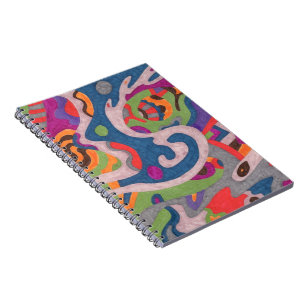 abstracte kunst "Fred the Cosmic Worm" Notitieboek