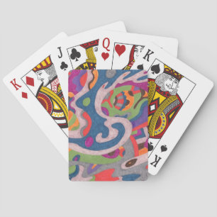 abstracte kunst "Fred the Cosmic Worm" Pokerkaarten