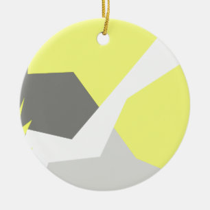 Abstracte kunst - Geel grijs Keramisch Ornament