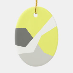 Abstracte kunst - Geel grijs Keramisch Ornament