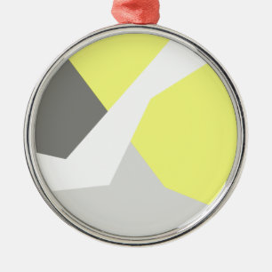 Abstracte kunst - Geel grijs Metalen Ornament