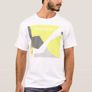 Abstracte kunst - Geel grijs T-shirt