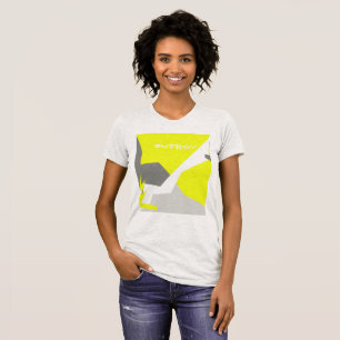 Abstracte kunst - Geel grijs T-shirt