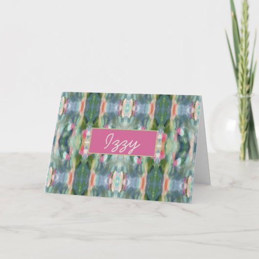 Abstracte kunst gepersonaliseerde notitiekaarten (Voorkant)