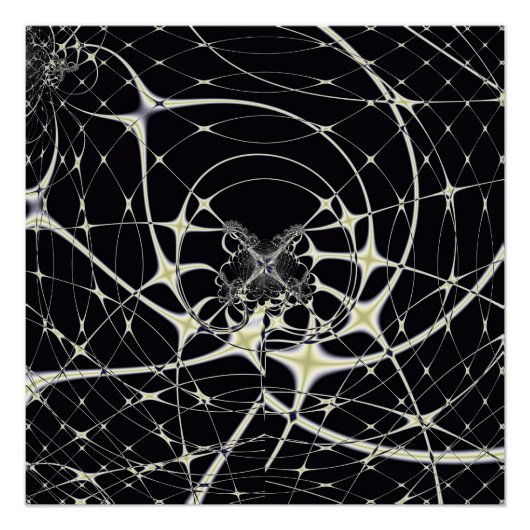 Abstracte kunst Golden Spiderweb Perfect Poster (Voorkant)