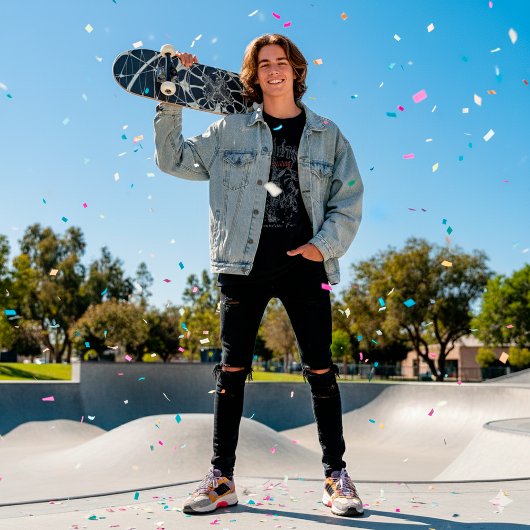 Abstracte kunst Golden Spiderweb Skateboard