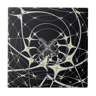 Abstracte Kunst Gouden Spinnenweb Tegeltje