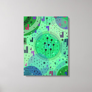 Abstracte Kunst: Groene Kiwi Vrucht Canvas Afdruk