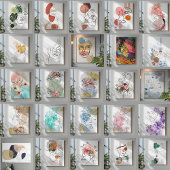 Abstracte kunst groene stokes, perzik cirkels met  canvas afdruk