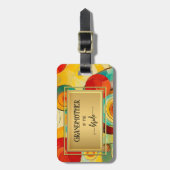 Abstracte  Kunst Grootmoeder Bagagelabel (Voorkant verticaal)