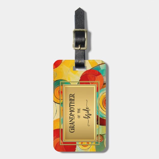 Abstracte  Kunst Grootmoeder Bagagelabel (Voorkant verticaal)