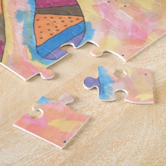 abstracte kunst: "Ik droom in kleur" Legpuzzel (Zijkant)