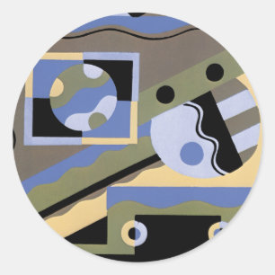 Abstracte kunst in geometrie ronde sticker