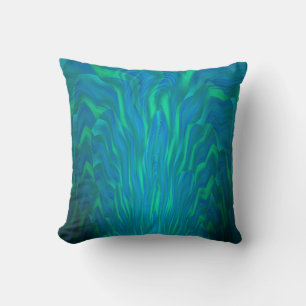 Abstracte Kunst in Groenblauw Groenblauw is een kl Kussen
