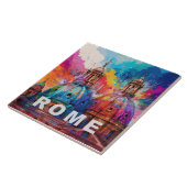 Abstracte kunst in Rome – Italiaans stadsbeeld Tegeltje (Zijkant)