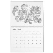 Abstracte kunst in zwart-wit  jaar kalender (Mar 2026)