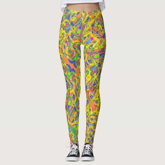 abstracte kunst Indiase leggings (Voorkant)