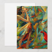 Abstracte kunst kleurrijk feestdagenkaart (Voorkant / Achterkant)